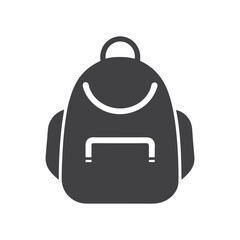 Backpack icon. School bag icon. Backpack icon silhouette vector illustration