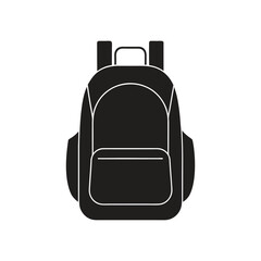 Backpack icon. School bag icon. Backpack icon silhouette vector illustration