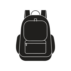 Backpack icon. School bag icon. Backpack icon silhouette vector illustration