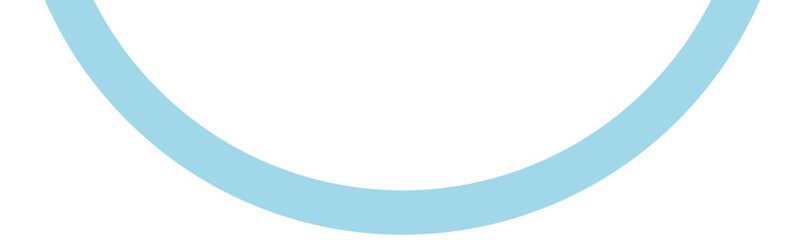 Blue semicircle geometric line shape