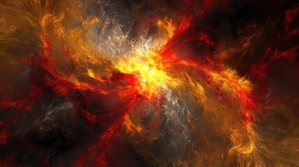 Fiery abstract background with red and yellow light streaks, creating a high-energy visual effect.