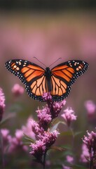 Naklejka premium Monarch Butterfly on Flower