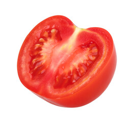 half tomato isolated, transparent PNG, PNG format, juicy, cut out