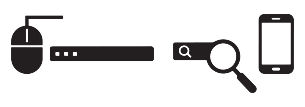 Search button icon. Mause icon. Mobile phone vector illustration EPS 10