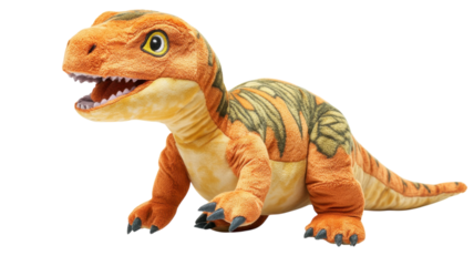 Cute plush dinosaur toy with vibrant colors and expressive features perfect for children and collectors alike