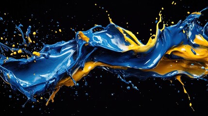 Vibrant splash of blue and yellow in dynamic sports inspired concept
