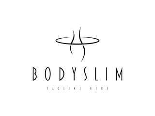 abstract minimal body slim logo design