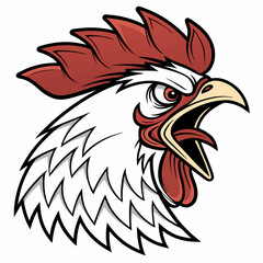 Rooster. Angry Rooster. Rooster head logo silhouette. Sport vector logo Rooster, Rooster icon, Rooster head, vector. illustration of a Rooster. Rooster mascot logo. Rooster tattoo