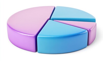 Fototapeta premium 3D pie chart with segments separated on white for business data