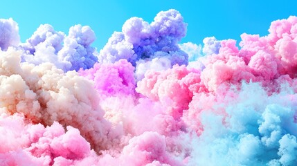 Fototapeta premium Colorful Cloud Formation in Vibrant Blue Sky with Pastel Hues