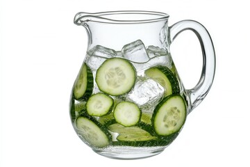 Cucumber Infused Water in Glass Pitcher
