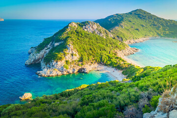 Obraz premium Timoni beach and Ionian sea on Korfu, Greece