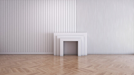 Empty room with Wall Background. 3D illustration, 3D rendering