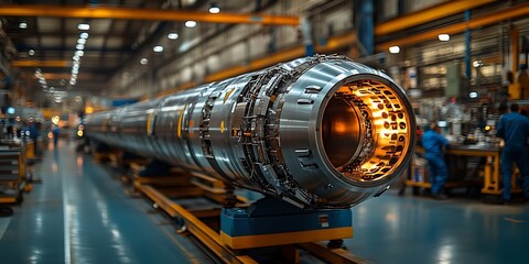 Large Industrial Engine Component in Manufacturing Facility