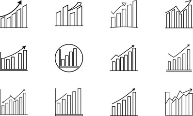 Growth Charts Bar Graphs, Upward Trends, Business Success Metrics