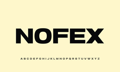 Nofex vector font alphabet with numbers