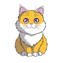 cat, cute cat, kitten, cute kitten, cartoon, cartoon kitten, yellow cat, pet