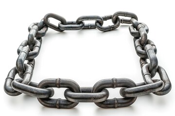 Obraz premium A close-up view of a heavy metal chain, highlighting its robust links and industrial design.