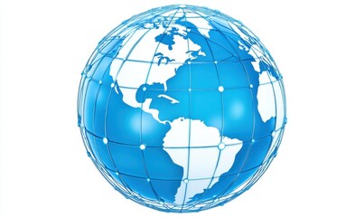Blue global network connection, digital world data, Americas view, for tech backgrounds