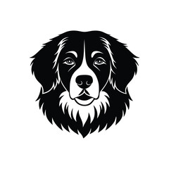 Bernese Shepherd Head Silhouette Vector Design 