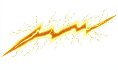 Bright yellow lightning bolt graphic with electric energy, ideal for dynamic design projects