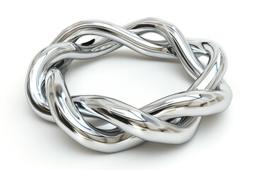 Naklejka premium A stunning intricately designed silver ring with a twisted motif, showcasing elegance and modern craftsmanship.