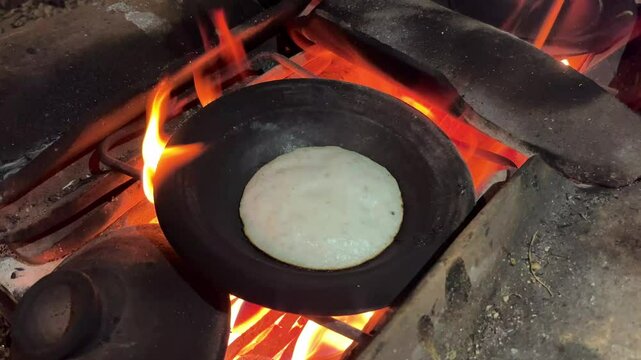 Traditional Indonesian Serabi Cooking Process on Clay Mold
