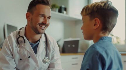 Obraz premium Doctor Talking to a Little boy