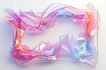 Fototapeta premium An abstract composition featuring swirling, translucent pink and blue forms, creating a vibrant and dynamic visual experience.