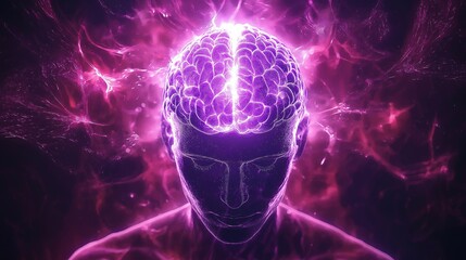 human shiny purple brain