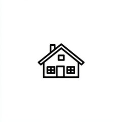 Simple house icon on white background.