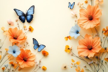 Pastel Flowers & Butterflies