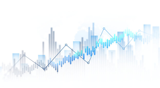 Transparent or png stock market investment trading graph growth.Trade business analytics graph and financial chart.