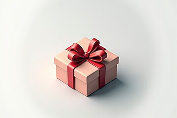 Obraz premium Gift Box on White, 3D Illustration, Centered, Even Lighting