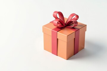 Gift Box on White, 3D Illustration, Centered, Even Lighting