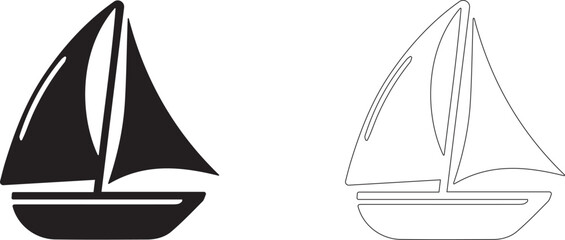 Sailboat vector icon.