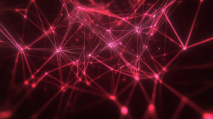 Obraz premium Crimson Network: Abstract Digital Art