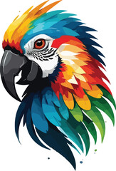 Colorful Parrot Head vector design, Parrot Illustration vector design