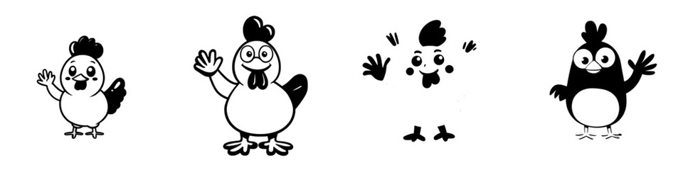 A cartoon character of a fried chicken leg with a happy face and a waving hand, isolated and modern, is a cute emoji often used in fast food or grill menu designs, representing a funny and happy meal