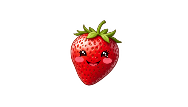 Cute Kawaii Strawberry Fruit Illustration - Kawaii