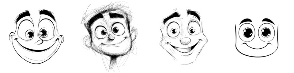 Obraz premium A confused cartoon face is depicted as a modern character with a guilty smile, represented by a hangdog emoji showing a funny facial expression of human feelings of fault, with a comic smile emotion