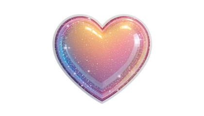 Glittery Pastel Heart, Rainbow Sparkle - Y2K revival