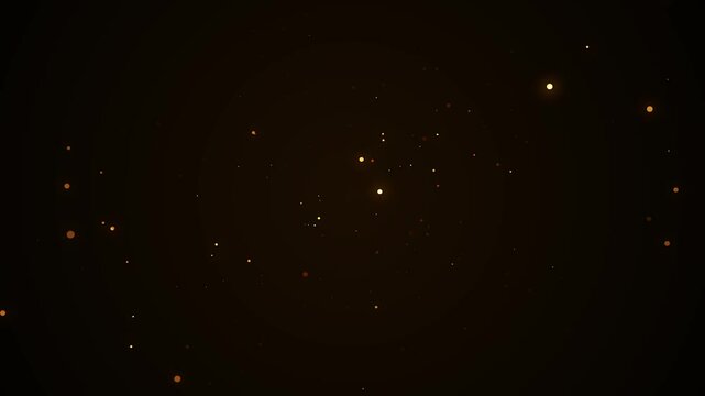 glowing golden particles floating in dark space background - Powered by Adobe