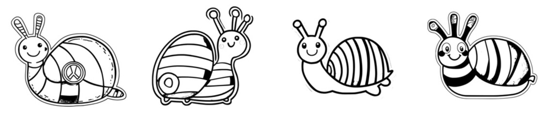 A laid-back, colorful snail character with a retro and groovy vibe, featuring oversized eyes and a spiral shell adorned with a peace symbol pendant, exudes a chill atmosphere