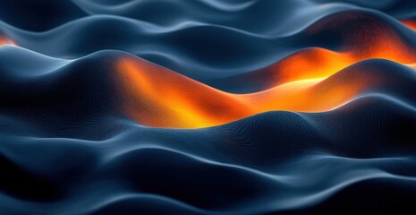 Abstract Waves of Fire and Night: A Digital Landscape