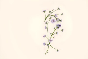 Elegant heart-shaped wreath of lavender and ivy on a soft cream background