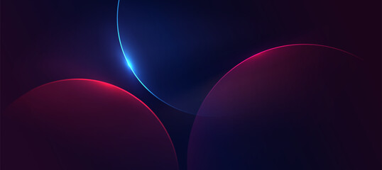 Abstract light neon circle technology background, Futuristic digital glowing lines background for presentation business or tech event poster EPS 10