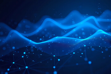 Abstract blue background data technology glowing lines
