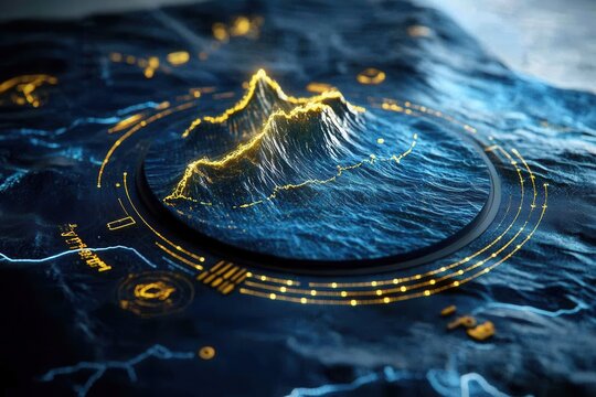 Digital Mountain Range Visualization - Powered by Adobe