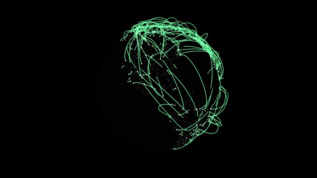 3d animation of a growing network across the planet, eath on black background. Internet and business concept. Connecting people all around the world. Green version.